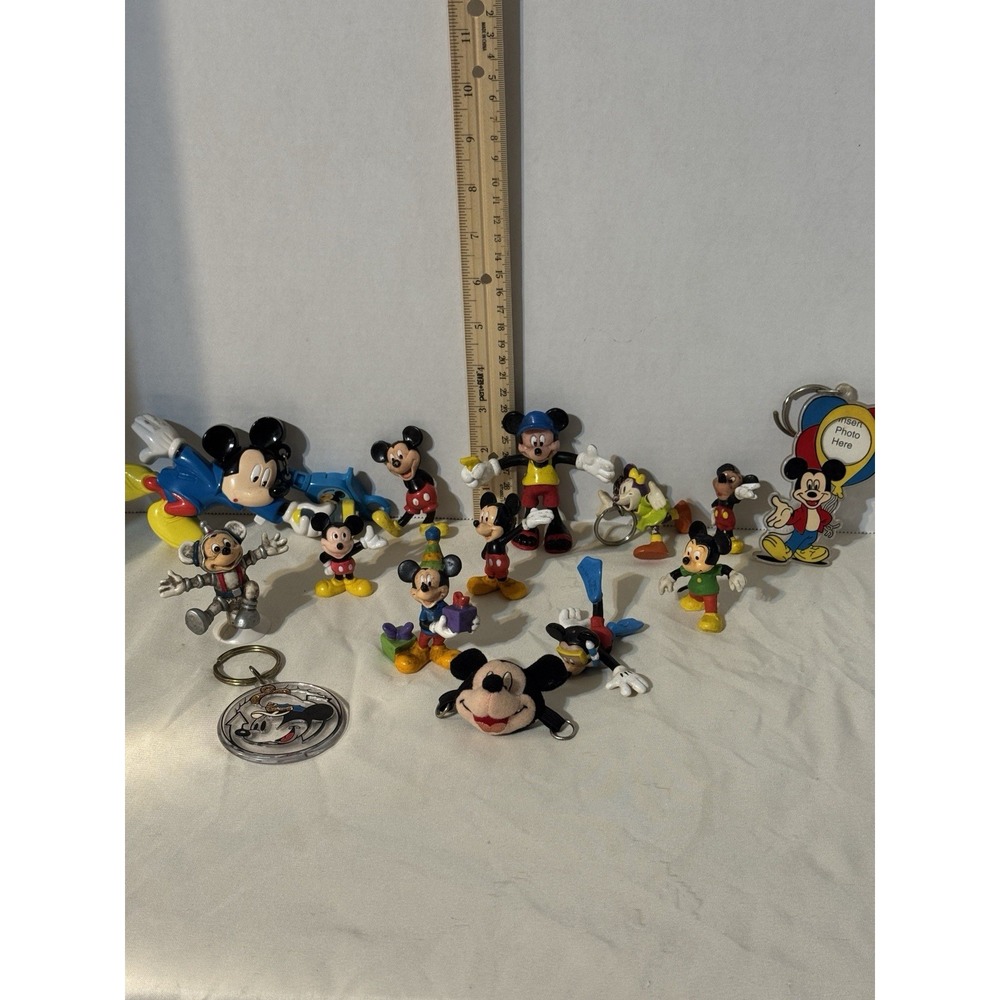 Vintage Mickey Mouse Figure Lot Disney Applause Keychains Toys Mixed Bundle 1980